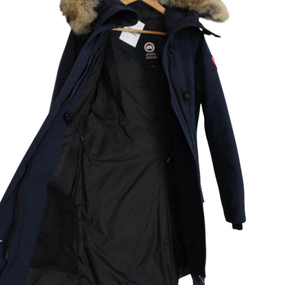 Canada Goose Navy Blue Rossclair Parka Down Coat with Fur Trim