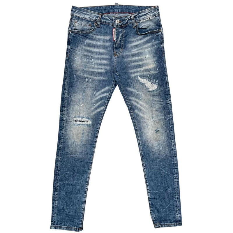 Dsquared2 Blue Wash Distressed Skater Slim Fit Jeans