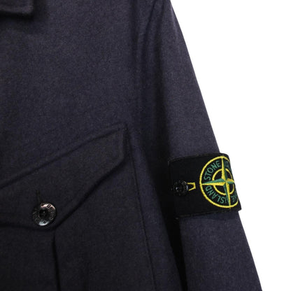 Vintage Stone Island AW 2006 Navy Blue Wool Knit Overshirt Jacket