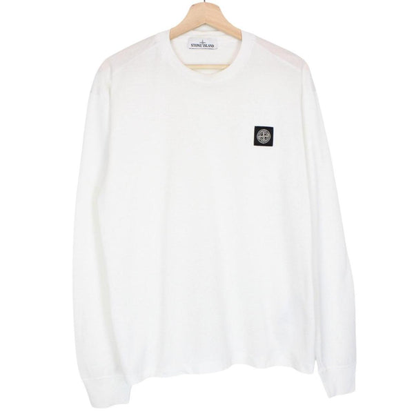 Stone Island AW 2019 White Long Sleeve Compass T-Shirt