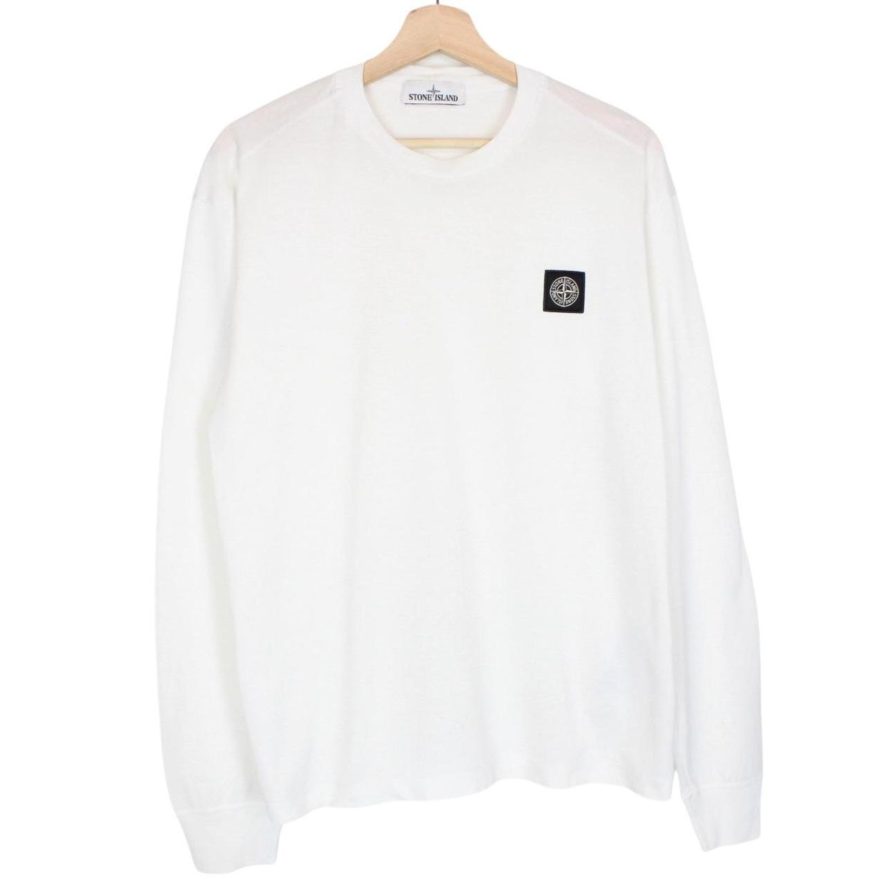 Stone Island AW 2019 White Long Sleeve Compass T-Shirt