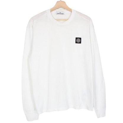 Stone Island AW 2019 White Long Sleeve Compass T-Shirt