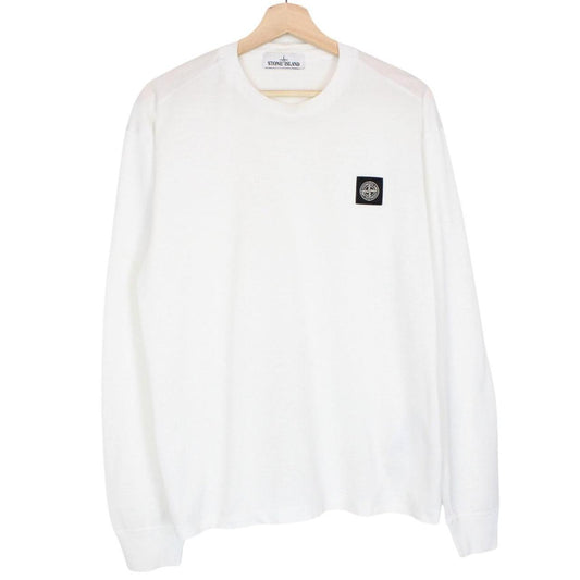 Stone Island AW 2019 White Long Sleeve Compass T-Shirt