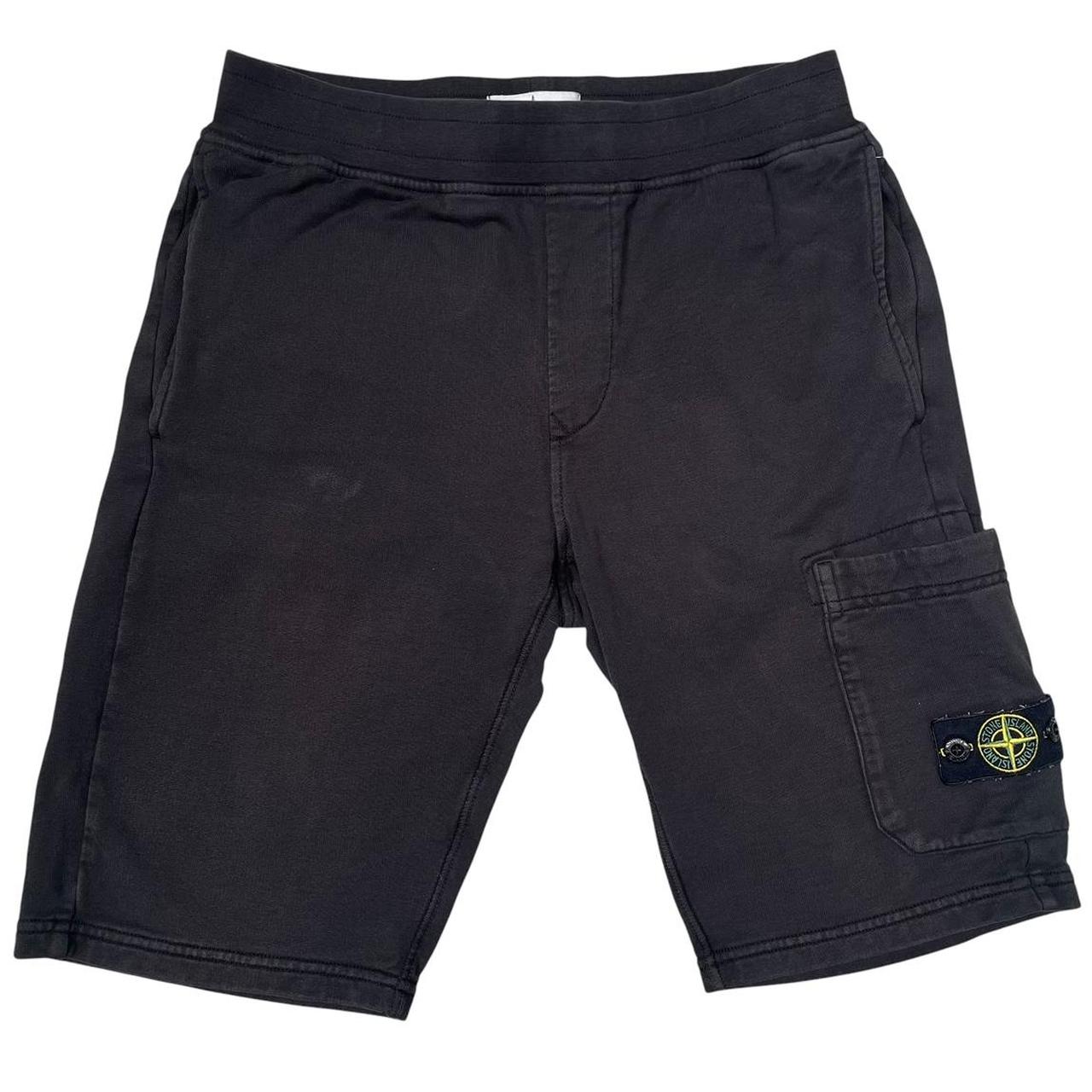 Stone Island SS 2022 Black Cotton Jogger Shorts