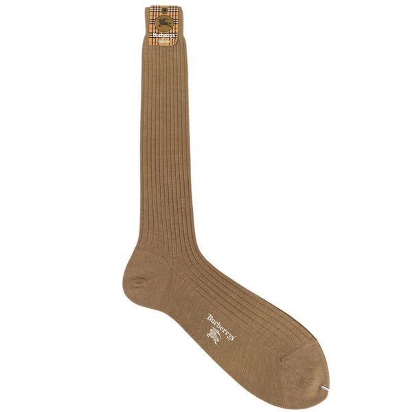 Vintage 90s Burberry Deadstock Tan Brown Long Wool Socks