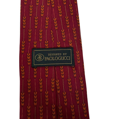 Vintage Paolo Gucci Red and Orange Silk Tie