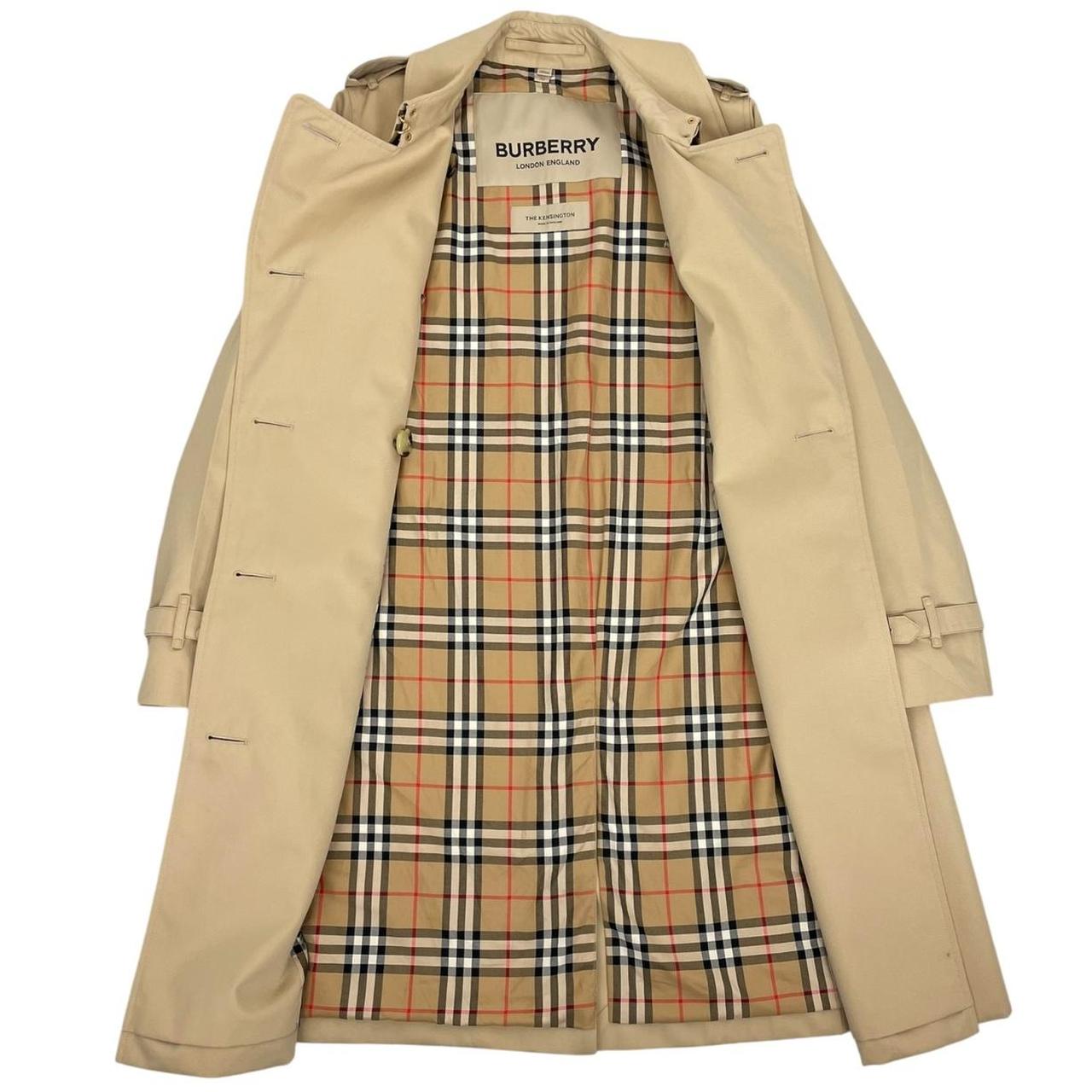 Burberry Kensignton Tan Brown Nova Check Double Breasted Belted Trench Coat