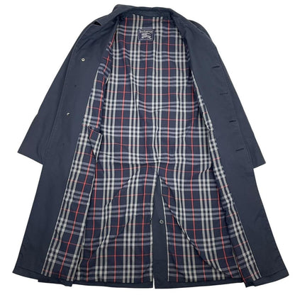 Vintage 90s Burberry Navy Blue Single Breasted Trench Coat