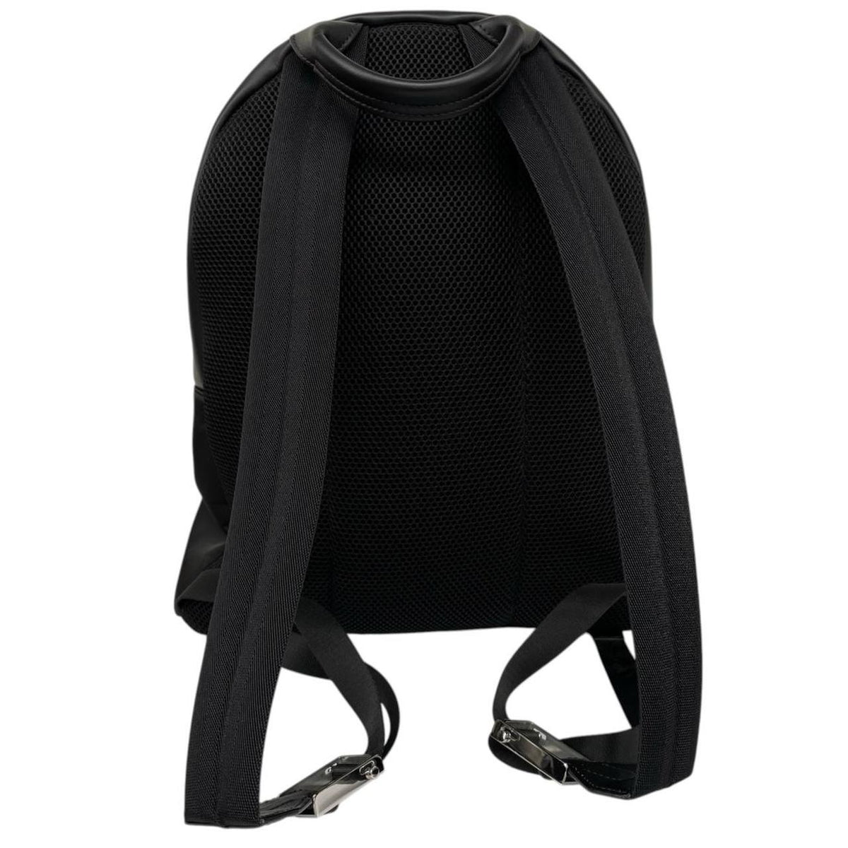 Fendi black and yellow nylon/leather backpack with monster bug eyes design.