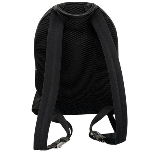 Fendi black and yellow nylon/leather backpack with monster bug eyes design.