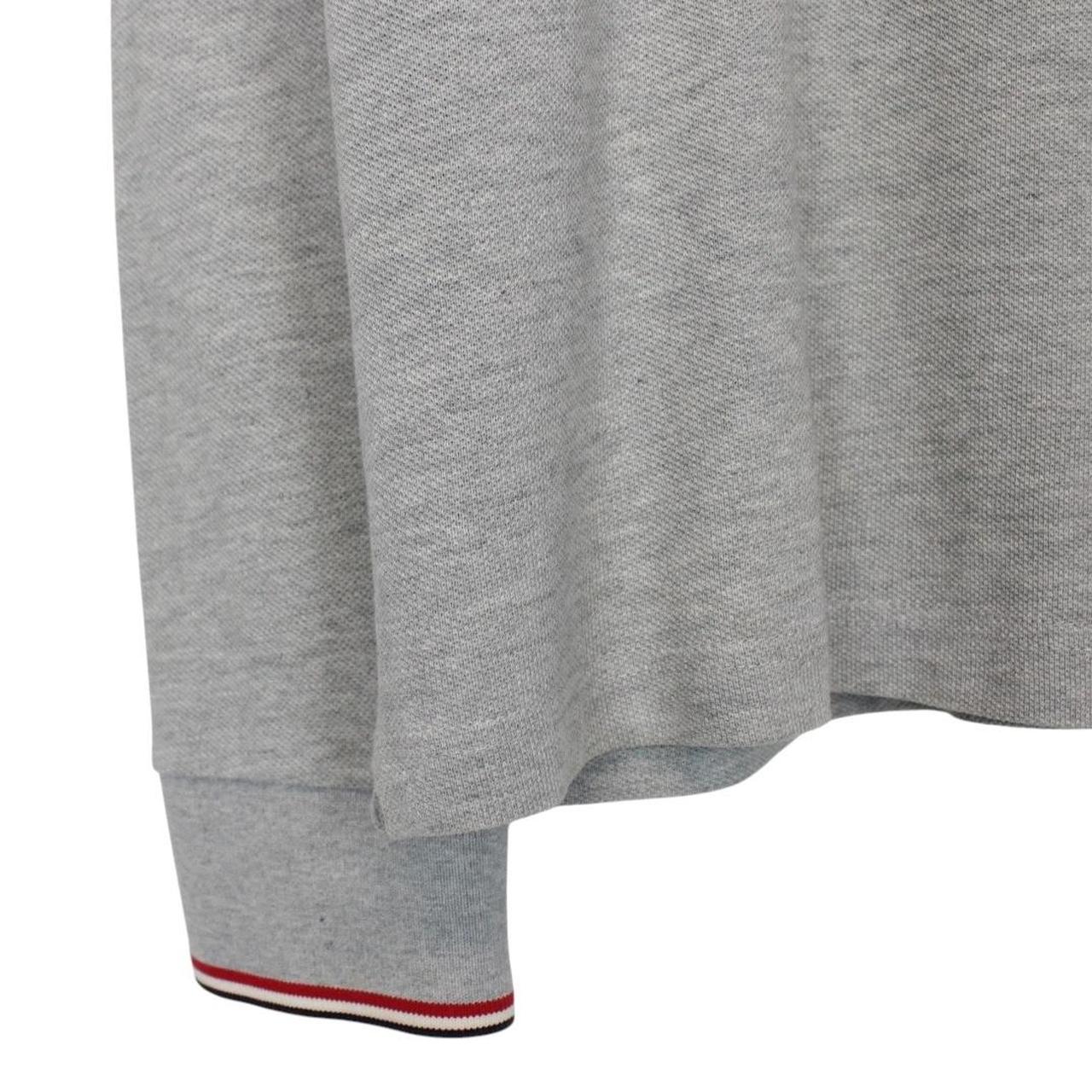 Moncler Maglia Manica Lunga Grey Long Sleeve Cotton Polo Shirt