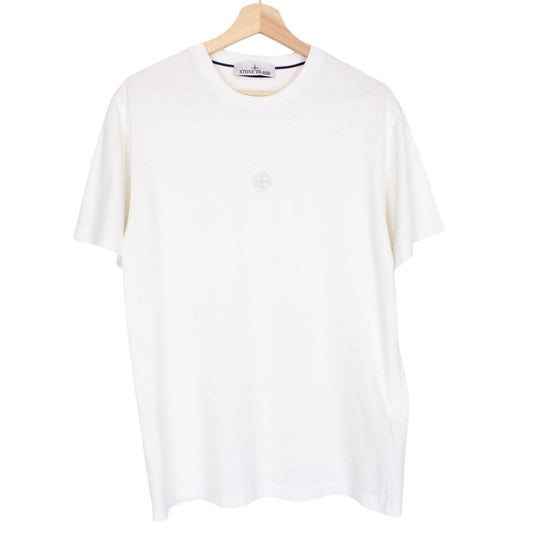 Stone Island AW 2022 White Short Sleeve Cotton Logo Print T-Shirt