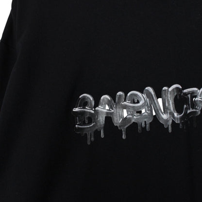Balenciaga Black Slime Logo Print Short Sleeve Cotton T-Shirt