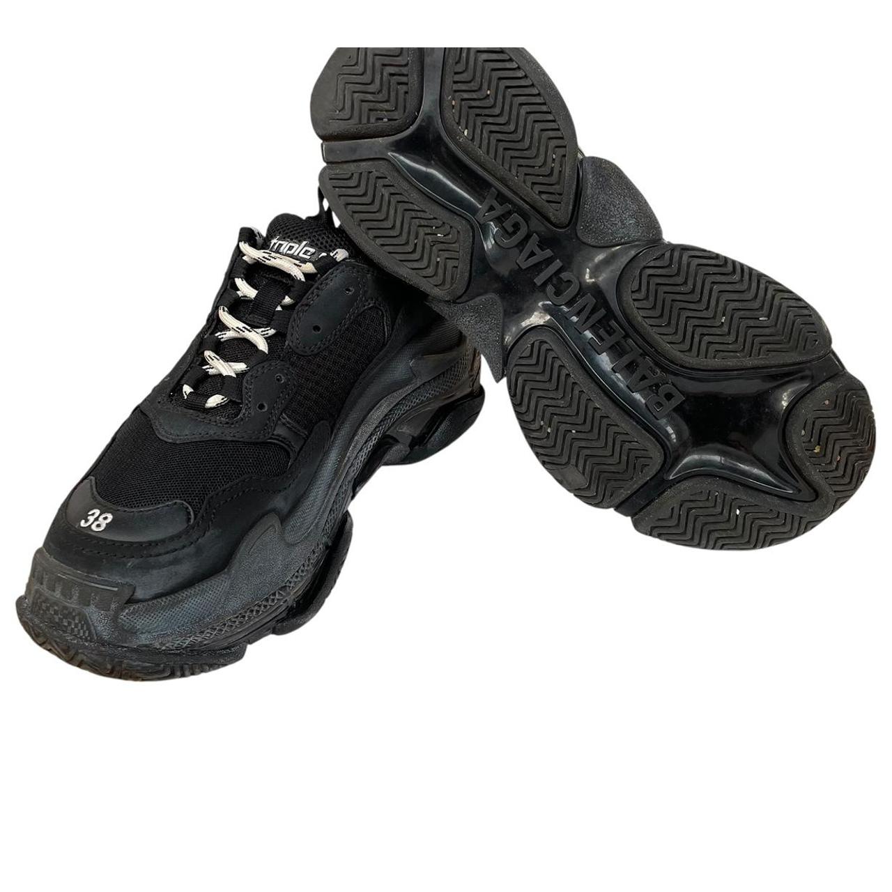 Balenciaga Triple S Black Pre-Distressed Mesh Trainers