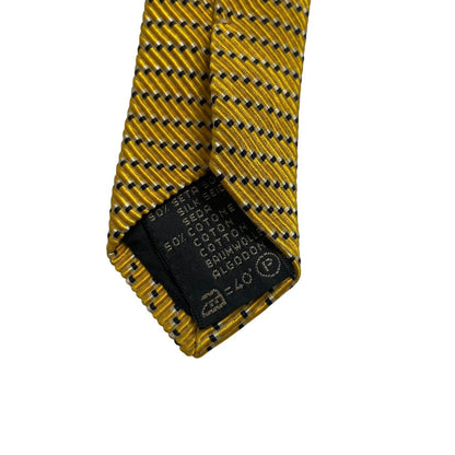 Ermenegildo Zegna yellow tie silk/cotton blend with subtle sheen and classic design.