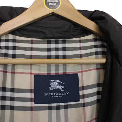 Vintage Burberry London Brown Nova Check Lined Quilted Coat
