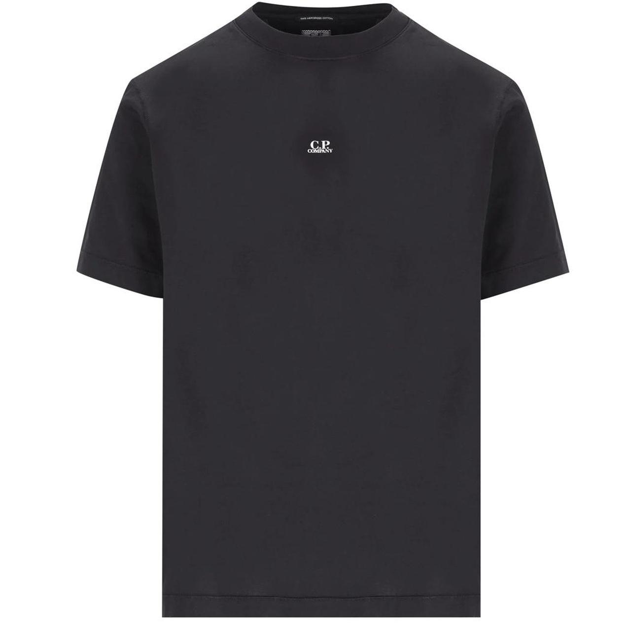 CP Company Black 30/1 Logo Print Cotton Short Sleeve T-Shirt