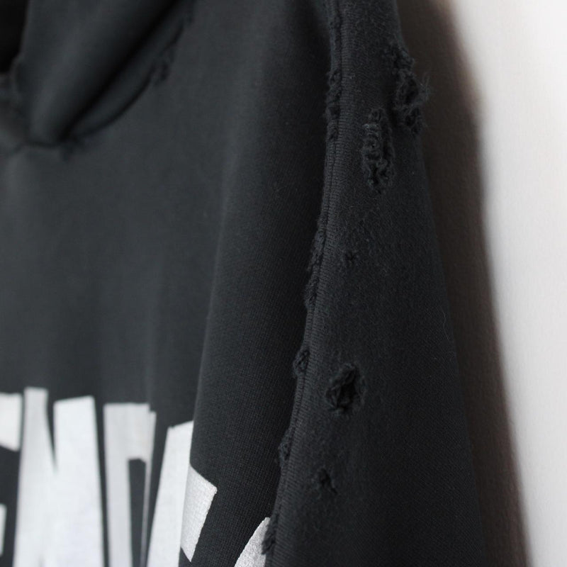 Balenciaga Black and Silver New Tape Type Oversized Hoodie