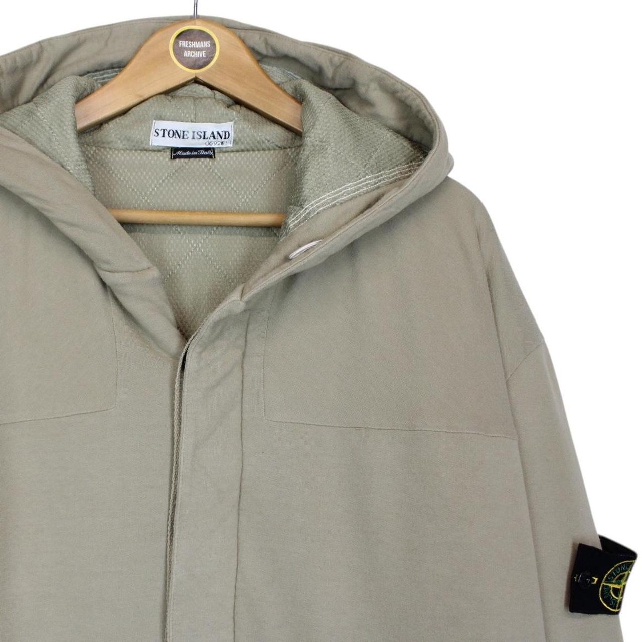 Vintage Stone Island AW 2000 Beige Cotton Quilted Hooded Jacket