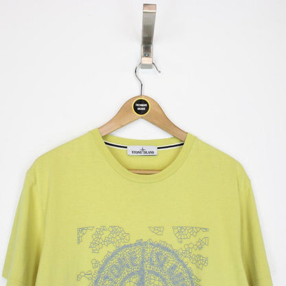 Stone Island SS 2019 Yellow Short Sleeve Logo Print Cotton T-Shirt