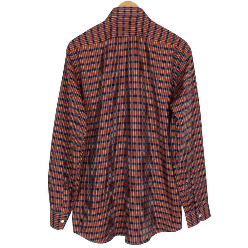 Vintage 90s Burberry Burgundy Check Long Sleeve Cotton Shirt