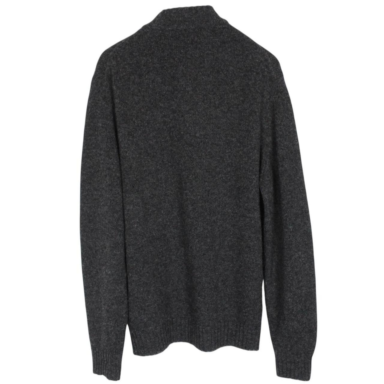 Vintage Burberry London Dark Grey Wool Knit 14 Zip Jumper