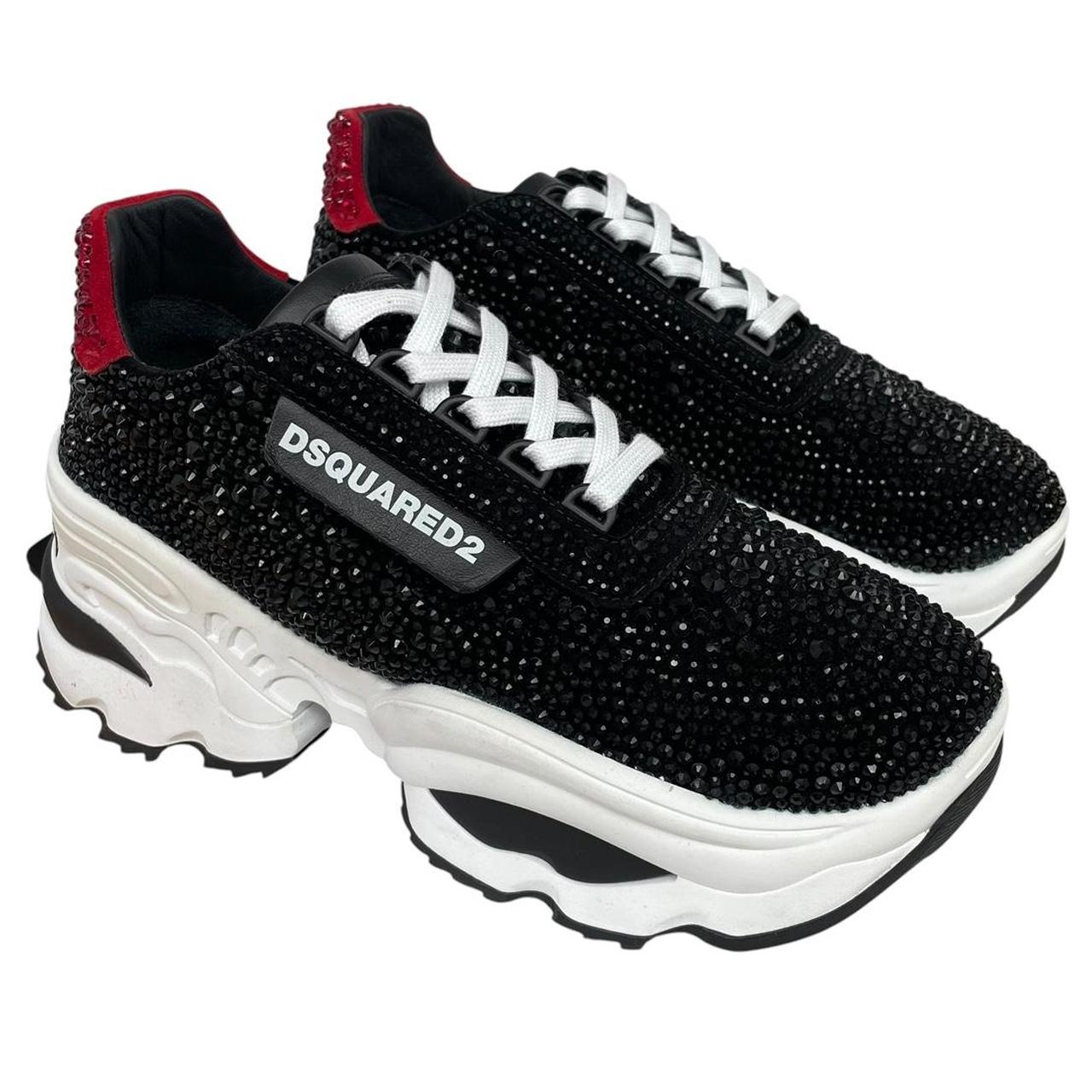 Dsquared Black and White The Giant Hike Crystal Trainers