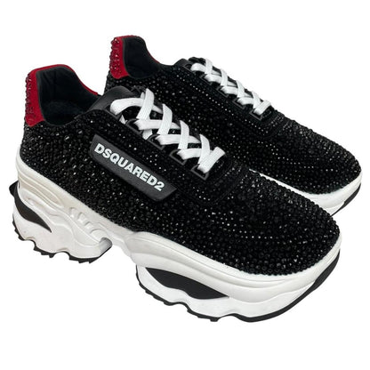 Dsquared Black and White The Giant Hike Crystal Trainers