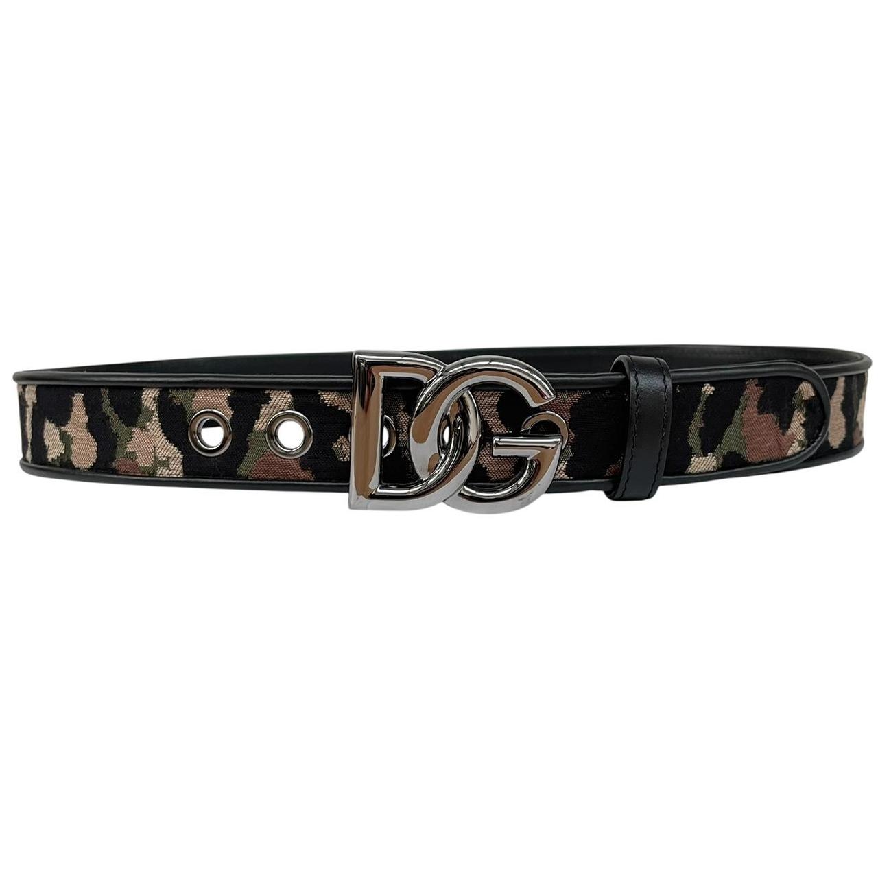 Dolce &amp; Gabbana Multicoloured Leather and Canvas Camoflauge Belt