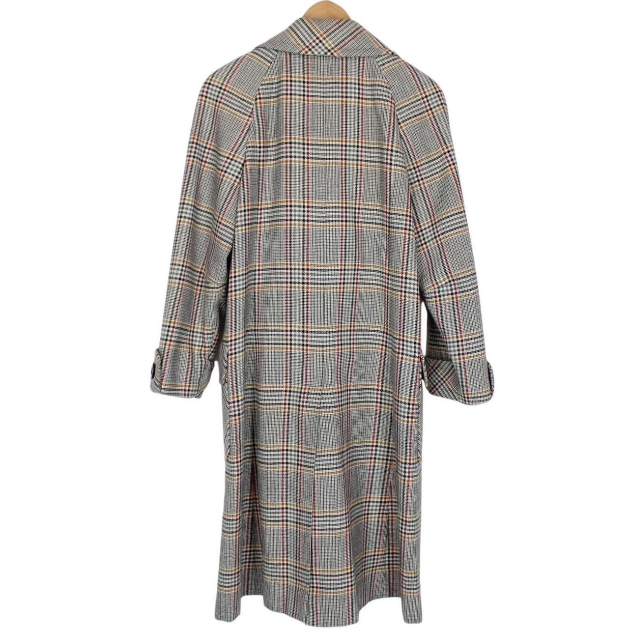 Vintage Aquascutum Multicoloured Plaid Check Wool Blend Coat