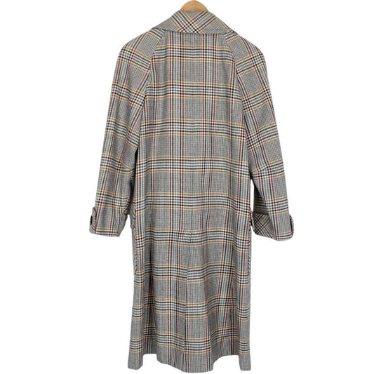 Vintage Aquascutum Multicoloured Plaid Check Wool Blend Coat