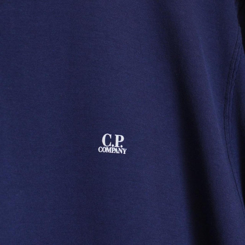 CP Company Navy Blue Collared Long Sleeve Logo Polo Shirt