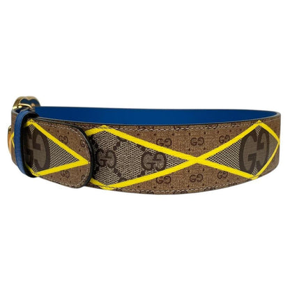 Gucci Multicoloured Marmont Supreme Rhombus Leather Belt with GG Buckle