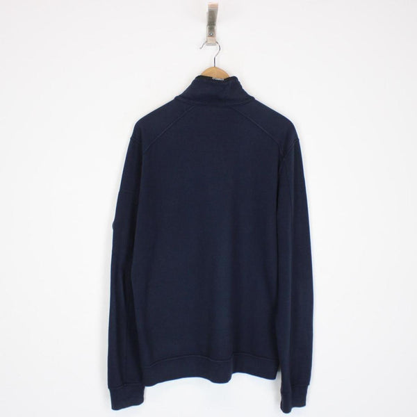 CP Company Navy Blue 1/4 Zip Lens Sweatshirt Jumper