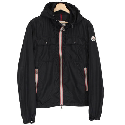 Moncler Lyon Black Full Zip Nylon Hooded Windbreaker Jacket