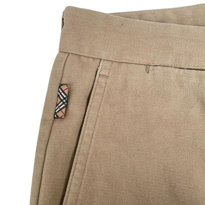 Vintage Burberry London Beige Straight Leg Fit Cotton Trousers