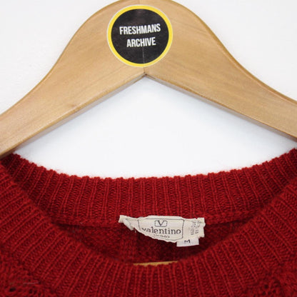 Vintage 90s Valentino Red Wool Knit Jumper
