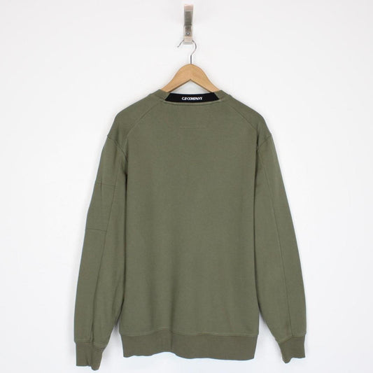 CP Company Khaki Green Goggle Lens Cotton Sweatshirt Jumper