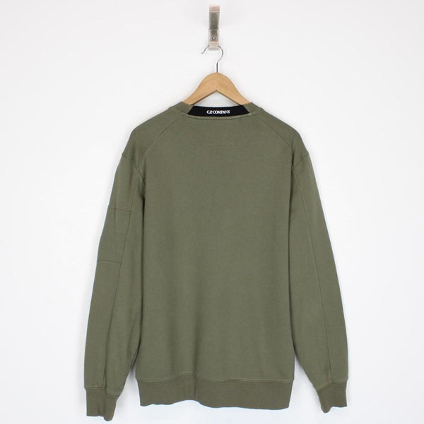 CP Company Khaki Green Goggle Lens Cotton Sweatshirt Jumper