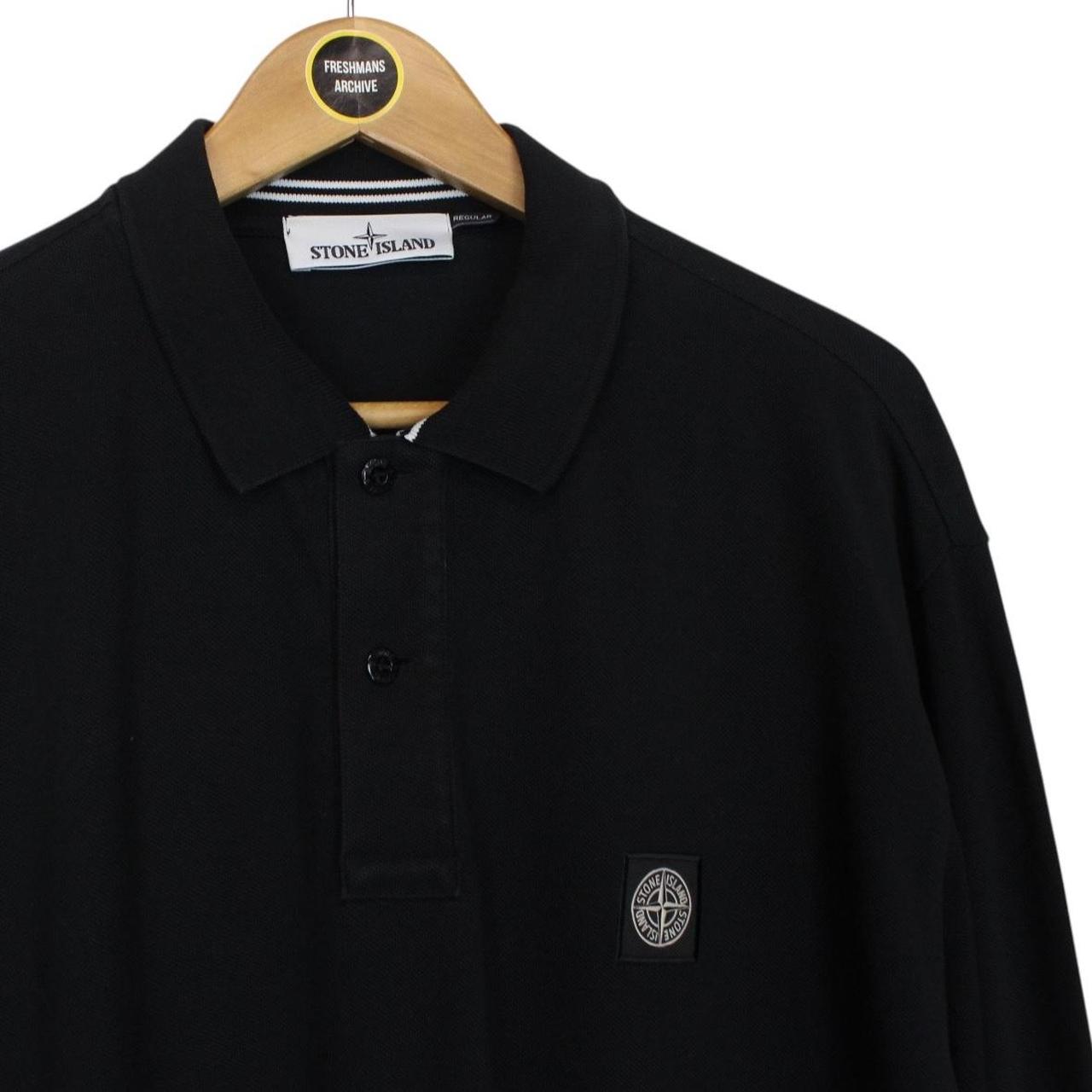 Stone Island AW 2014 Black Long Sleeve Compass Polo Shirt