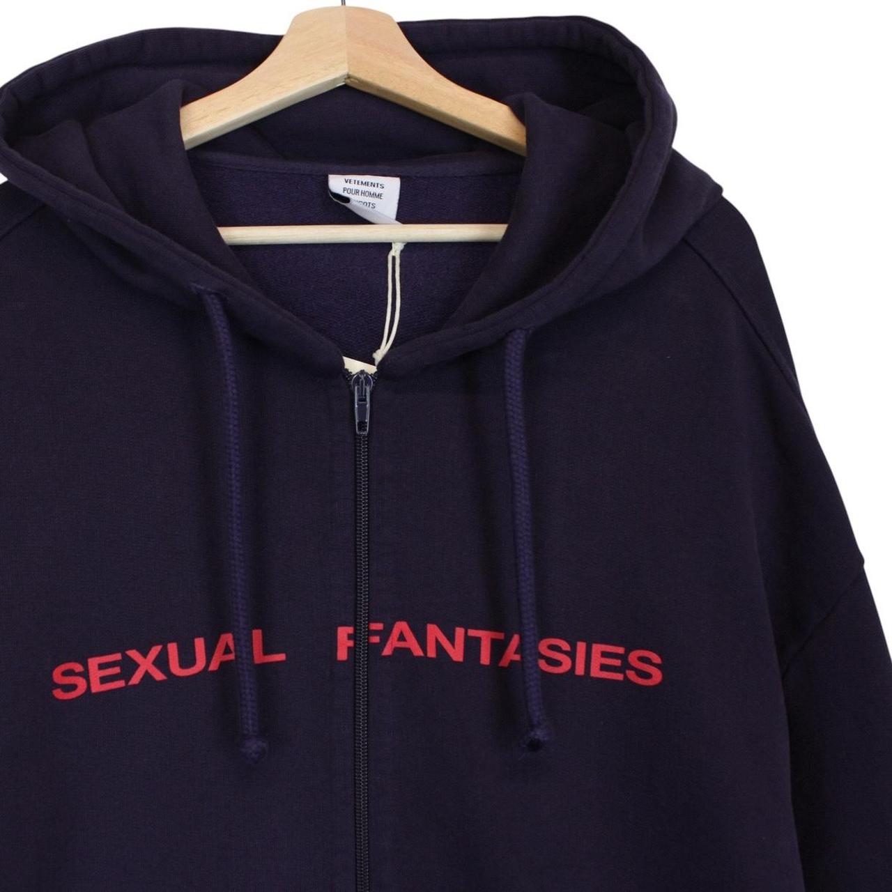 Vetements Purple Sexual Fantasies Print Full Zip Oversized Hoodie