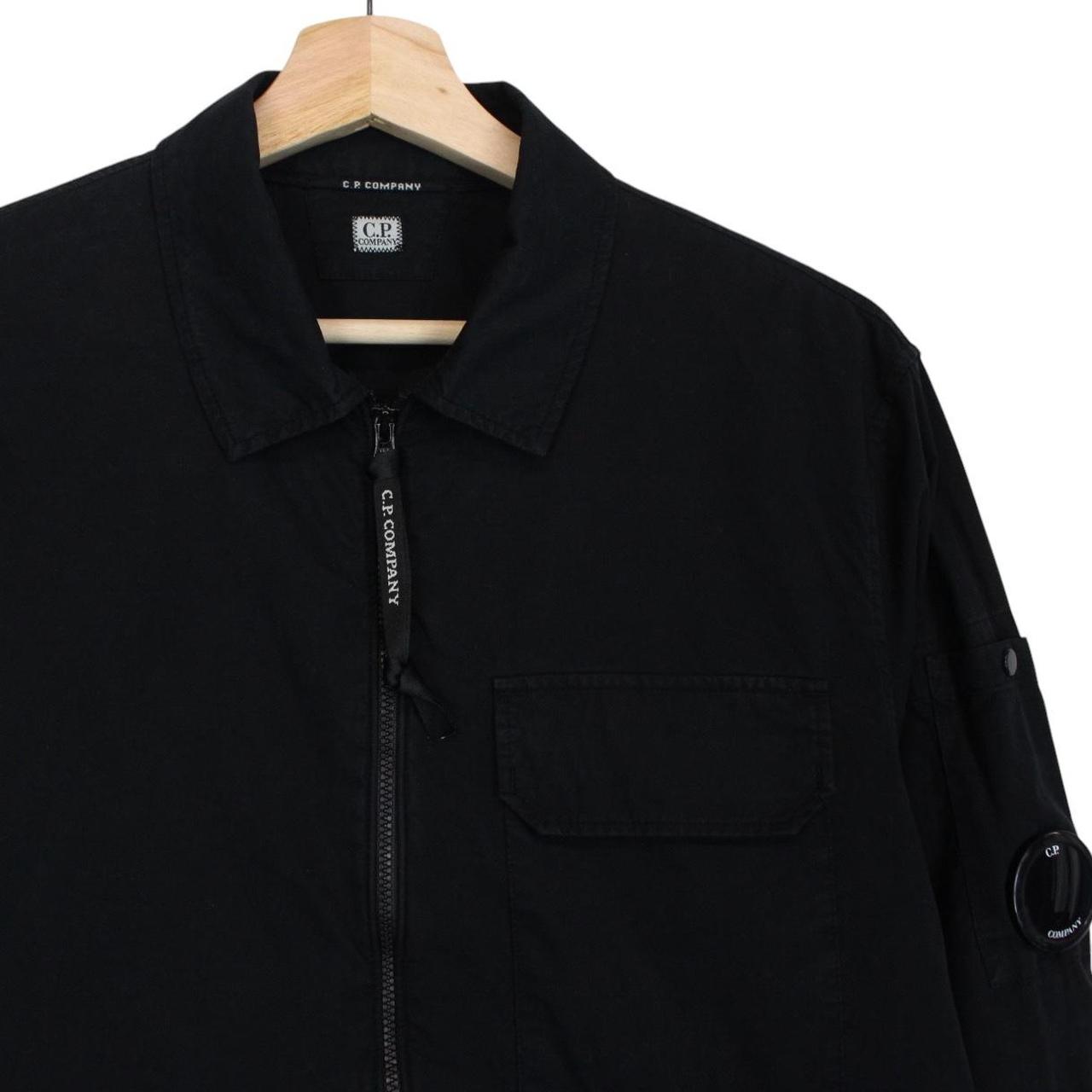 CP Company Black Full Zip Cotton Lens Overshirt Jacket