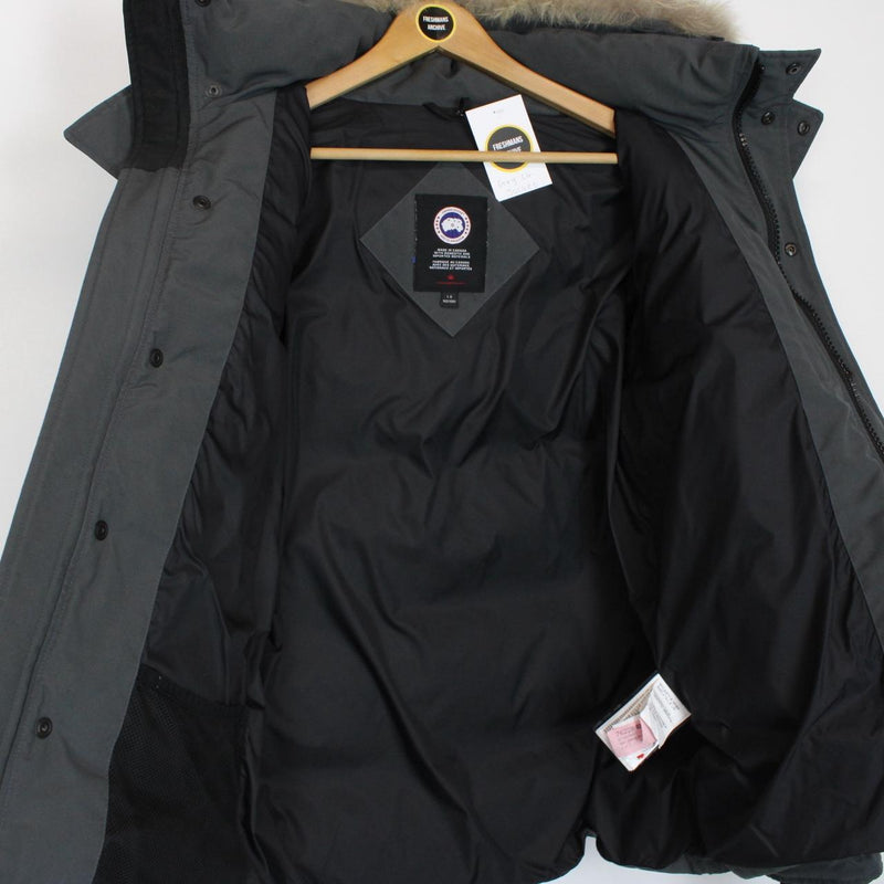 Canada Goose Graphite Grey Wyndham Parka Down Jacket with Fur Trim