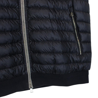 Moncler Maglia Navy Blue Full Zip Hooded Down Gilet