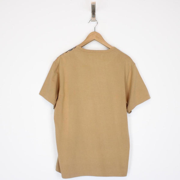 Vintage 90s Burberry Tan Brown Nova Check Short Sleeve Cotton T-Shirt