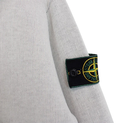 Vintage Stone Island SS 1998 Grey Ribbed Cotton Green Edge Badge Jumper