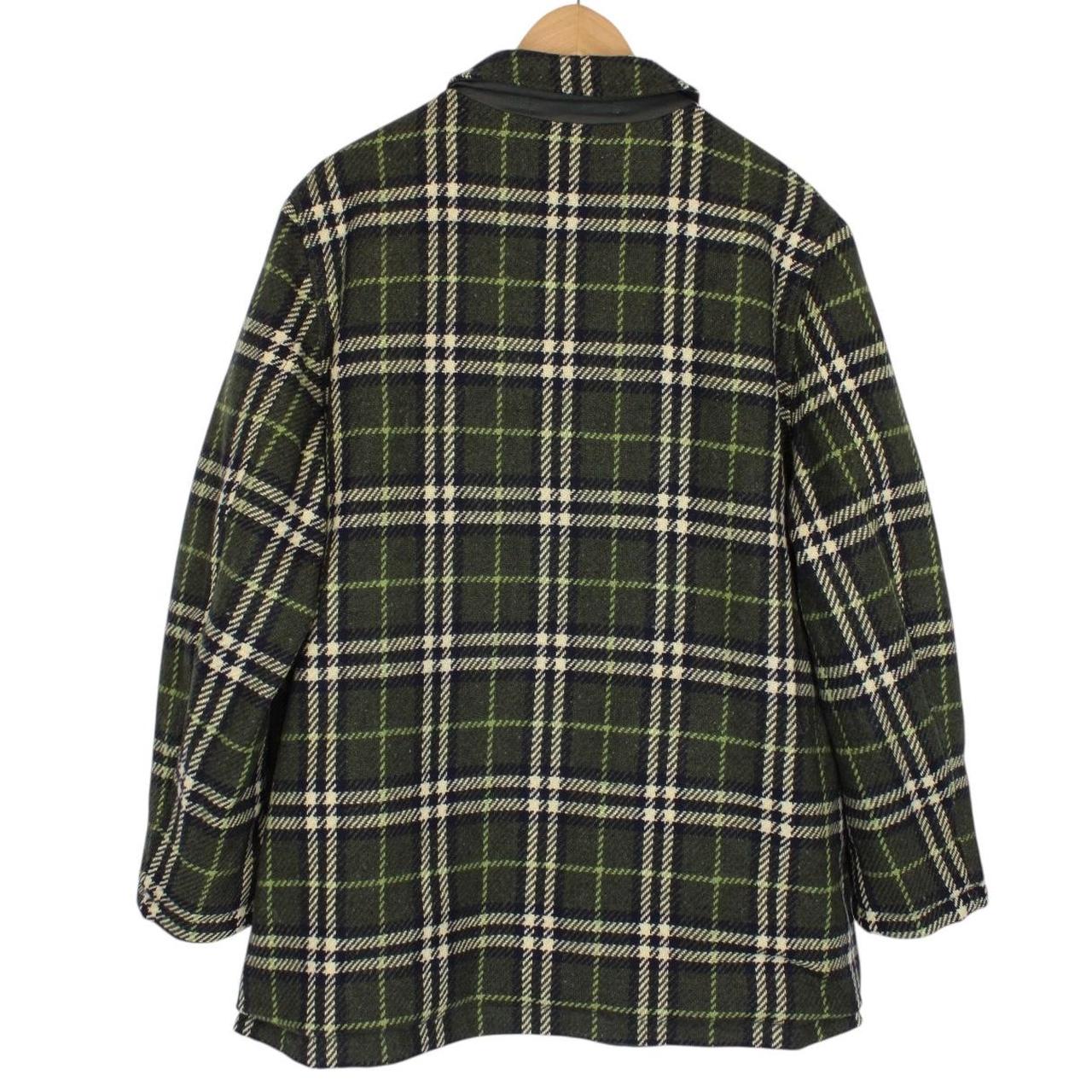 Burberry London Green Nova Check Wool and Polyester Reversible Jacket