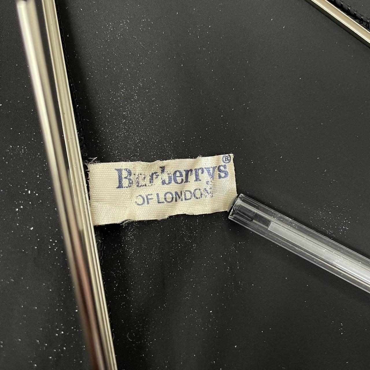 Vintage 80s Burberry Black Folding Umbrella with Nova Check Cover