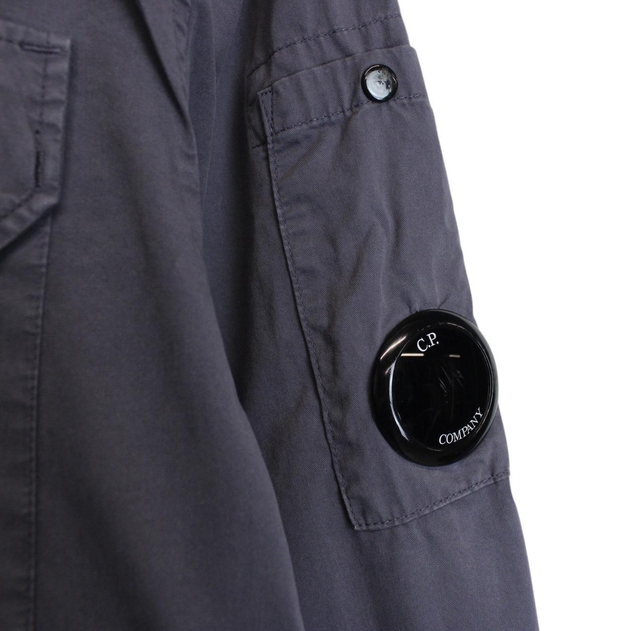CP Company Grey Full Zip Cotton Lens Overshirt