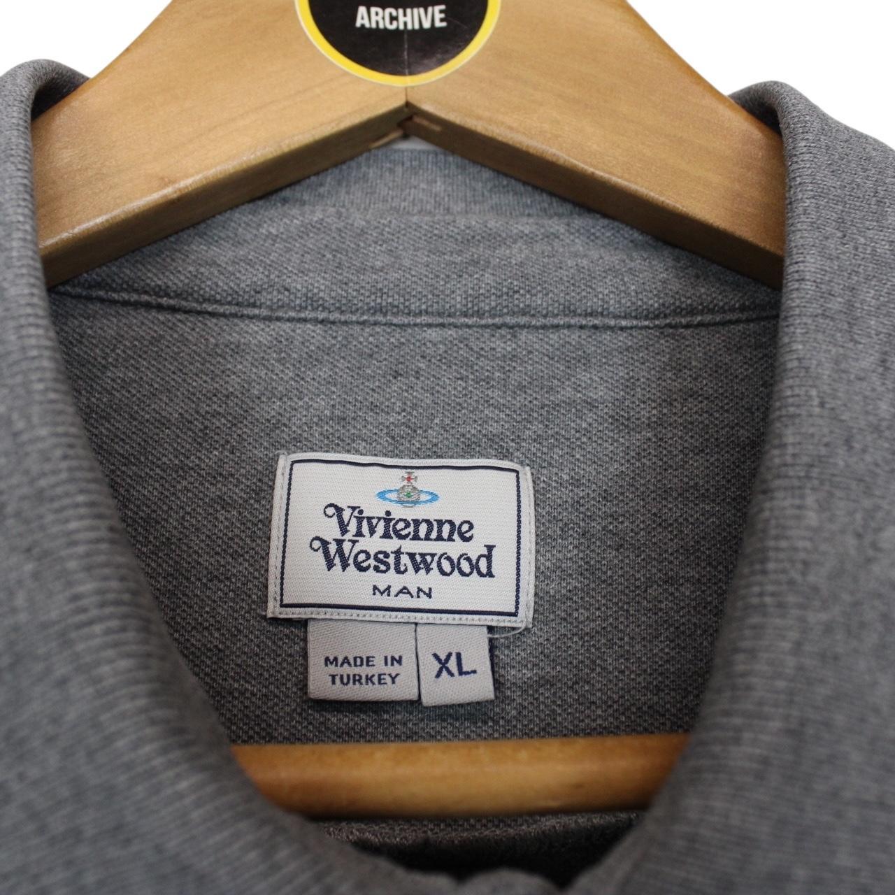 Vivienne Westwood Grey Short Sleeve Orb Polo Shirt